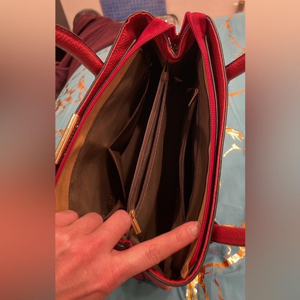 Red Leather Handbag - Picture 5 of 6